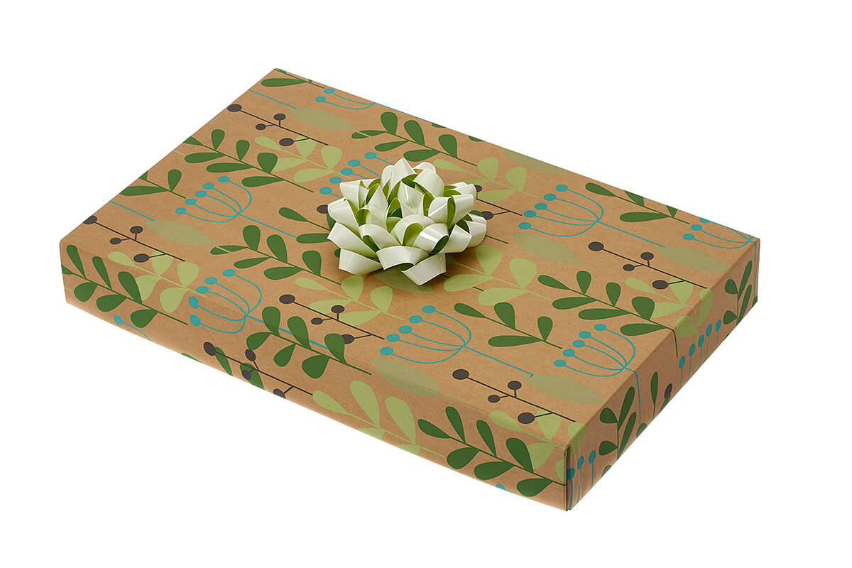 Medium Apparel Box – Christmas Tree Print, Closed